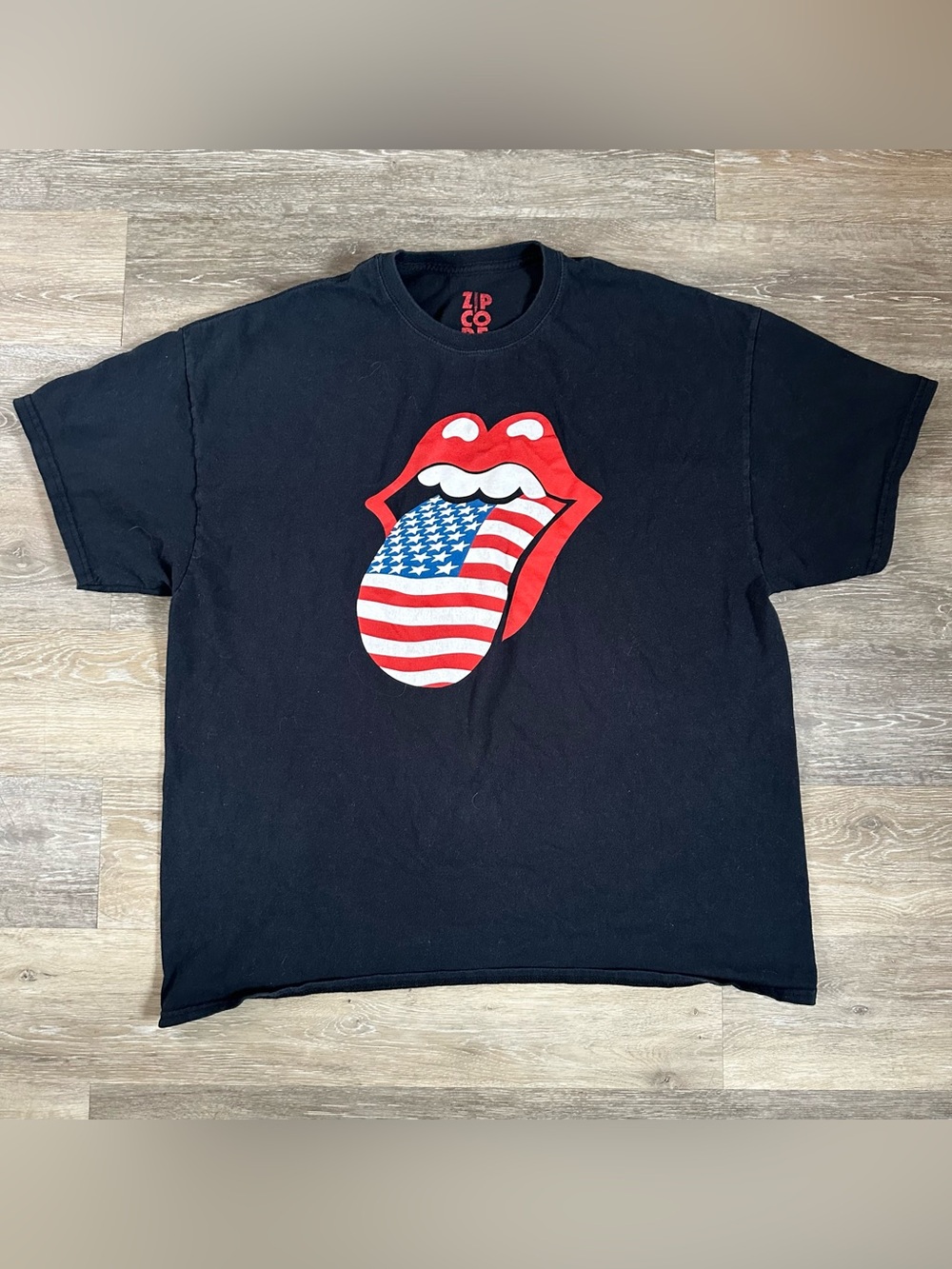 The Rolling Stones 2015 Zip Code Tour Concert T-shirt Flag Size Mens 2XL